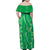 Hawaii Maile Lei Family Matching Off Shoulder Maxi Dress and Hawaiian Shirt With Green Monstera Pattern