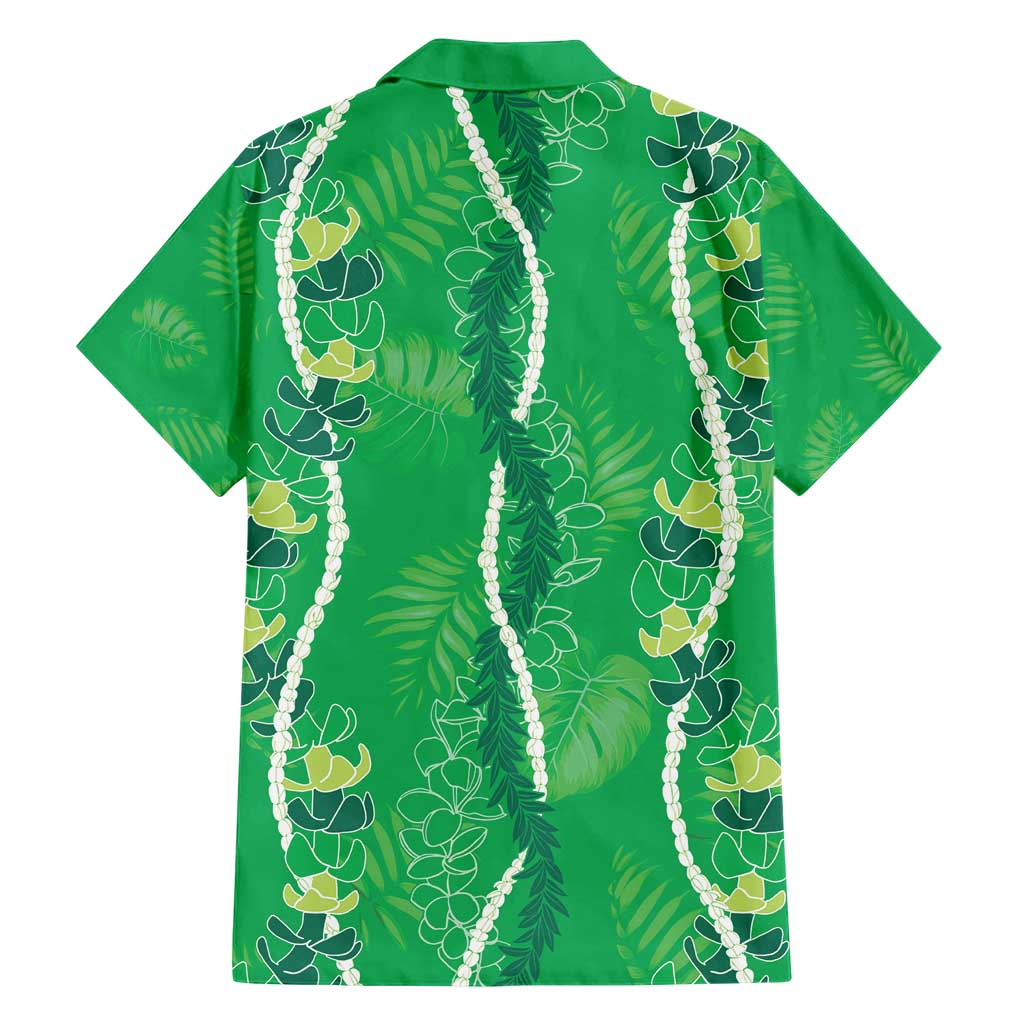 Hawaii Maile Lei Hawaiian Shirt With Green Monstera Pattern LT05 - Polynesian Pride