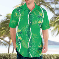 Hawaii Maile Lei Hawaiian Shirt With Green Monstera Pattern LT05 - Polynesian Pride
