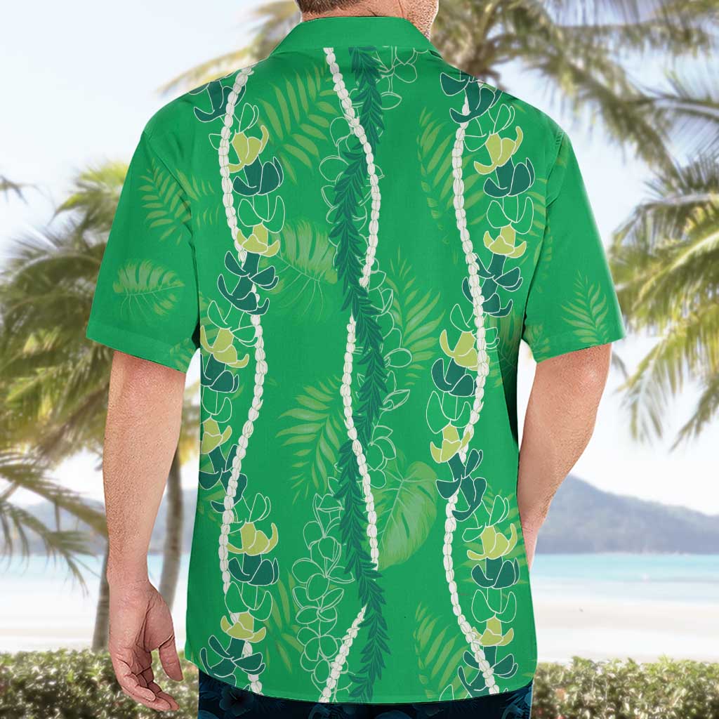 Hawaii Maile Lei Hawaiian Shirt With Green Monstera Pattern LT05 - Polynesian Pride