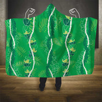 Hawaii Maile Lei Hooded Blanket With Green Monstera Pattern LT05 - Polynesian Pride