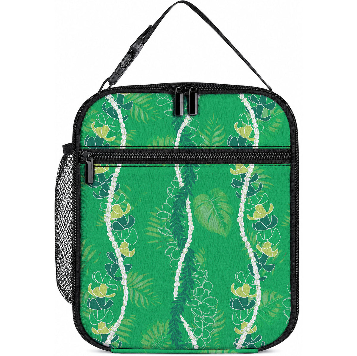 Hawaii Maile Lei Lunch Bag With Green Monstera Pattern