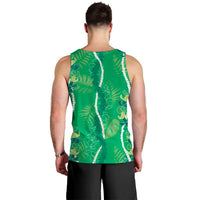 Hawaii Maile Lei Men Tank Top With Green Monstera Pattern LT05 - Polynesian Pride