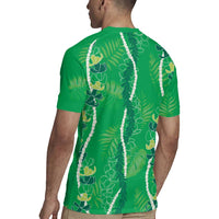 Hawaii Maile Lei Rugby Jersey With Green Monstera Pattern LT05 - Polynesian Pride