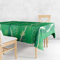 Hawaii Maile Lei Tablecloth With Green Monstera Pattern LT05 - Polynesian Pride