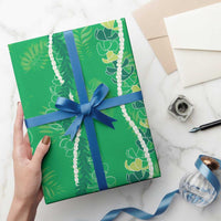 Hawaii Maile Lei Wrapping Paper With Green Monstera Pattern LT05 - Polynesian Pride