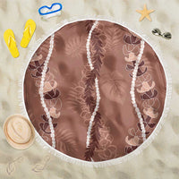 Hawaii Maile Lei Beach Blanket With Brown Monstera Pattern LT05 One Size 150cm Brown - Polynesian Pride