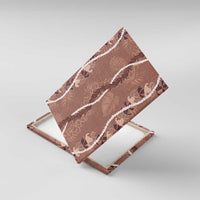 Hawaii Maile Lei Canvas Wall Art With Brown Monstera Pattern LT05 With Frame Brown - Polynesian Pride