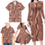 Hawaii Maile Lei Family Matching Long Sleeve Bodycon Dress and Hawaiian Shirt With Brown Monstera Pattern