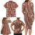 Hawaii Maile Lei Family Matching Long Sleeve Bodycon Dress and Hawaiian Shirt With Brown Monstera Pattern