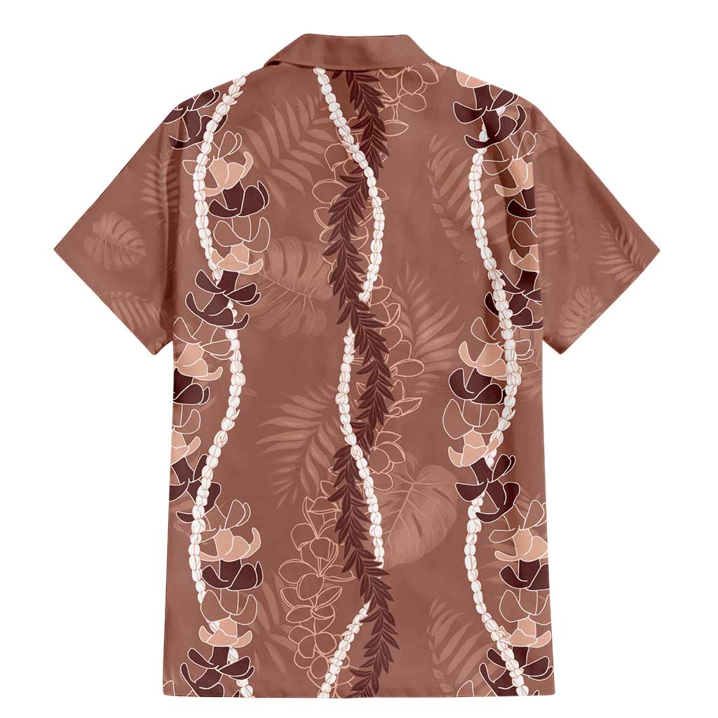 Hawaii Maile Lei Family Matching Mermaid Dress and Hawaiian Shirt With Brown Monstera Pattern