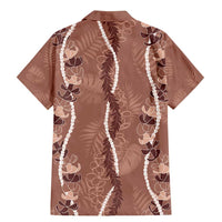 Hawaii Maile Lei Family Matching Mermaid Dress and Hawaiian Shirt With Brown Monstera Pattern