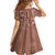 Hawaii Maile Lei Family Matching Off Shoulder Maxi Dress and Hawaiian Shirt With Brown Monstera Pattern