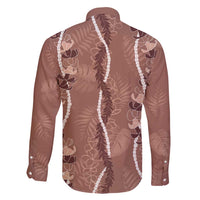 Hawaii Maile Lei Family Matching Puletasi and Hawaiian Shirt With Brown Monstera Pattern