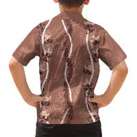 Hawaii Maile Lei Family Matching Tank Maxi Dress and Hawaiian Shirt With Brown Monstera Pattern