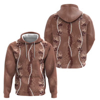 Hawaii Maile Lei Zip Hoodie With Brown Monstera Pattern
