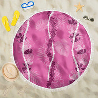 Hawaii Maile Lei Beach Blanket With Pink Monstera Pattern LT05 One Size 150cm Pink - Polynesian Pride