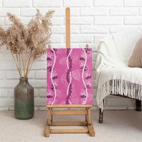 Hawaii Maile Lei Canvas Wall Art With Pink Monstera Pattern LT05 - Polynesian Pride