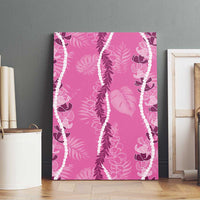 Hawaii Maile Lei Canvas Wall Art With Pink Monstera Pattern LT05 - Polynesian Pride