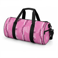 Hawaii Maile Lei Duffle Bag With Pink Monstera Pattern