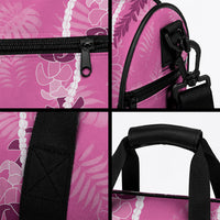 Hawaii Maile Lei Duffle Bag With Pink Monstera Pattern