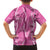 Hawaii Maile Lei Family Matching Long Sleeve Bodycon Dress and Hawaiian Shirt With Pink Monstera Pattern