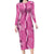 Hawaii Maile Lei Family Matching Long Sleeve Bodycon Dress and Hawaiian Shirt With Pink Monstera Pattern