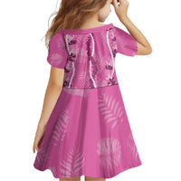 Hawaii Maile Lei Family Matching Short Sleeve Bodycon Dress and Hawaiian Shirt With Pink Monstera Pattern