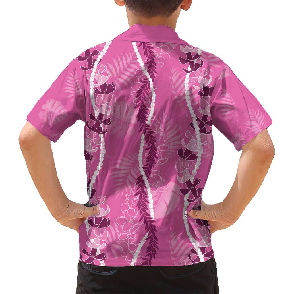 Hawaii Maile Lei Family Matching Summer Maxi Dress and Hawaiian Shirt With Pink Monstera Pattern