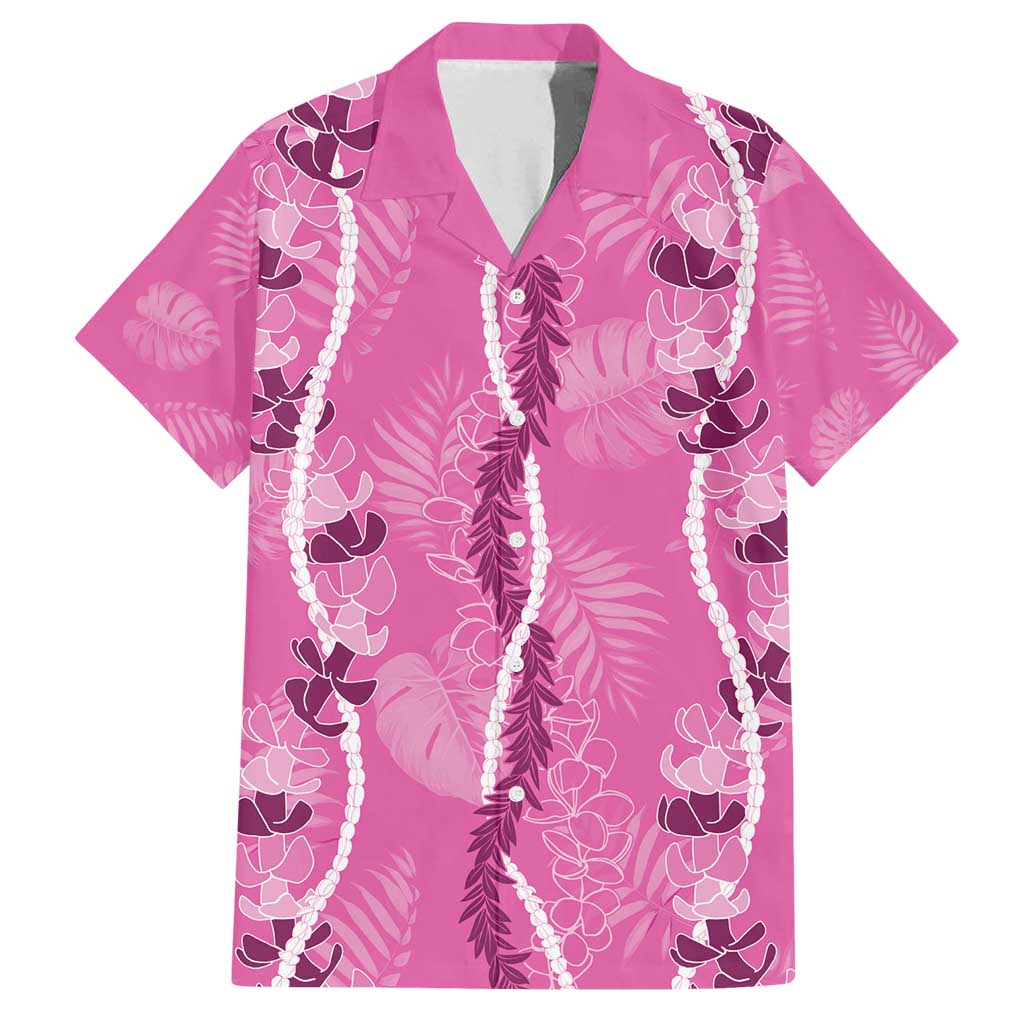 Hawaii Maile Lei Family Matching Tank Maxi Dress and Hawaiian Shirt With Pink Monstera Pattern