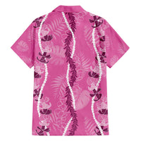Hawaii Maile Lei Family Matching Tank Maxi Dress and Hawaiian Shirt With Pink Monstera Pattern