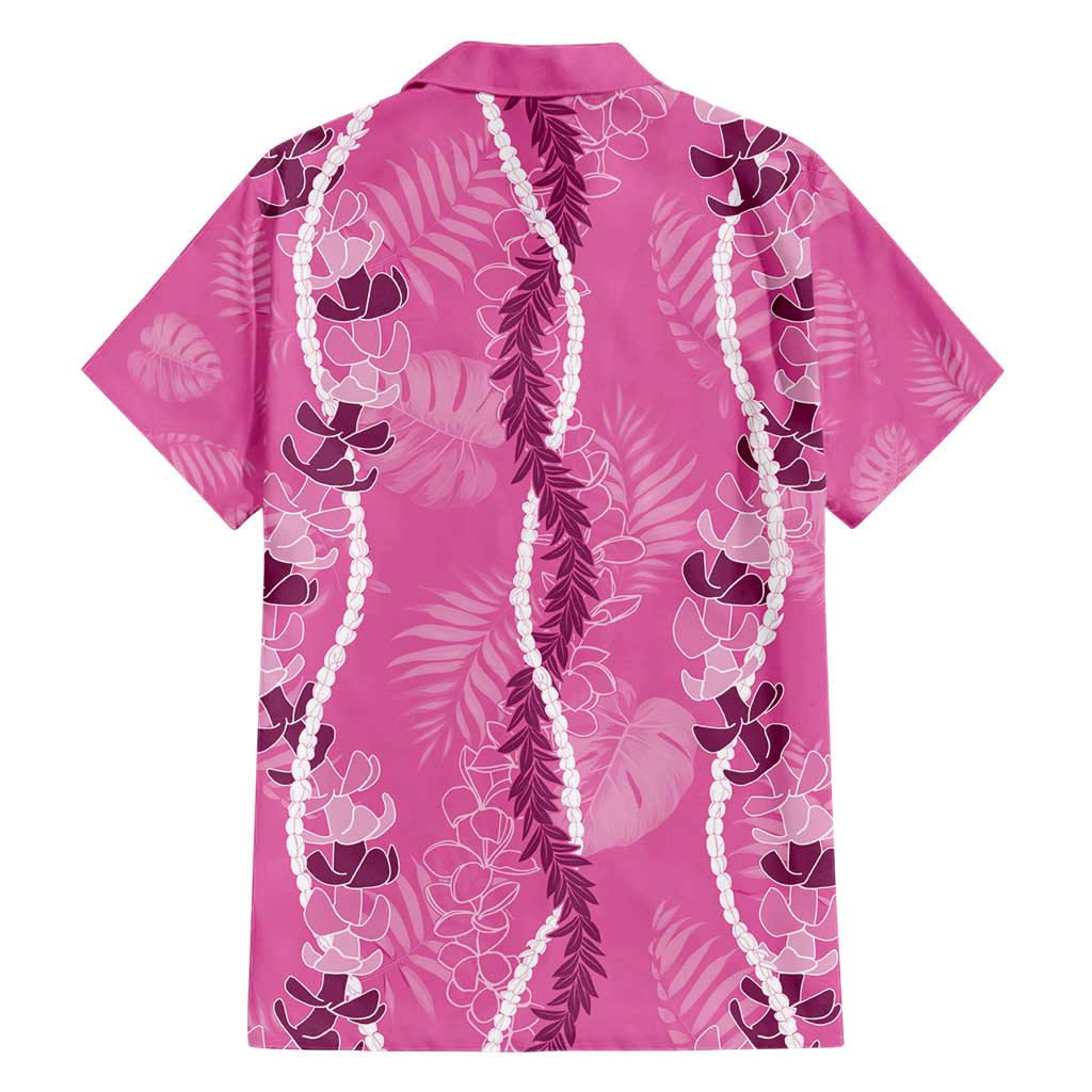 Hawaii Maile Lei Hawaiian Shirt With Pink Monstera Pattern LT05 - Polynesian Pride