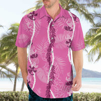 Hawaii Maile Lei Hawaiian Shirt With Pink Monstera Pattern LT05 - Polynesian Pride