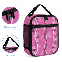 Hawaii Maile Lei Lunch Bag With Pink Monstera Pattern
