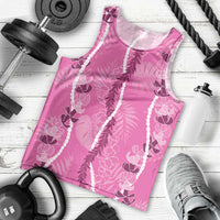 Hawaii Maile Lei Men Tank Top With Pink Monstera Pattern LT05 - Polynesian Pride