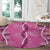 Hawaii Maile Lei Round Carpet With Pink Monstera Pattern