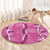 Hawaii Maile Lei Round Carpet With Pink Monstera Pattern