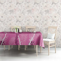 Hawaii Maile Lei Tablecloth With Pink Monstera Pattern LT05 - Polynesian Pride