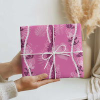 Hawaii Maile Lei Wrapping Paper With Pink Monstera Pattern LT05 - Polynesian Pride