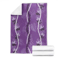 Hawaii Maile Lei Blanket With Violet Monstera Pattern LT05 - Polynesian Pride