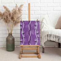 Hawaii Maile Lei Canvas Wall Art With Violet Monstera Pattern LT05 - Polynesian Pride