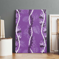 Hawaii Maile Lei Canvas Wall Art With Violet Monstera Pattern LT05 - Polynesian Pride