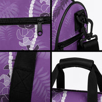 Hawaii Maile Lei Duffle Bag With Violet Monstera Pattern