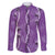 Hawaii Maile Lei Family Matching Puletasi and Hawaiian Shirt With Violet Monstera Pattern