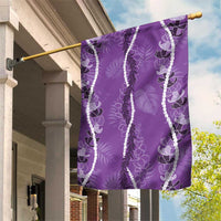 Hawaii Maile Lei Garden Flag With Violet Monstera Pattern LT05 House Flag Violet - Polynesian Pride