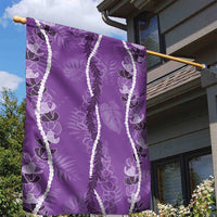 Hawaii Maile Lei Garden Flag With Violet Monstera Pattern LT05 - Polynesian Pride