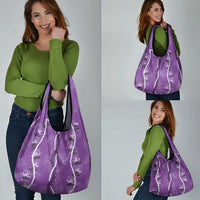 Hawaii Maile Lei Grocery Bag With Violet Monstera Pattern LT05 - Polynesian Pride