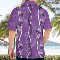 Hawaii Maile Lei Hawaiian Shirt With Violet Monstera Pattern LT05 - Polynesian Pride