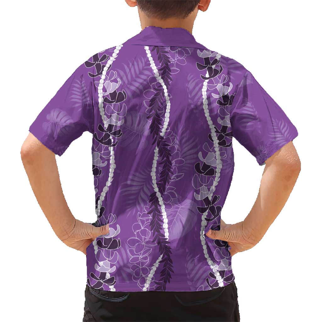 Hawaii Maile Lei Hawaiian Shirt With Violet Monstera Pattern LT05 - Polynesian Pride