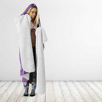 Hawaii Maile Lei Hooded Blanket With Violet Monstera Pattern LT05 - Polynesian Pride